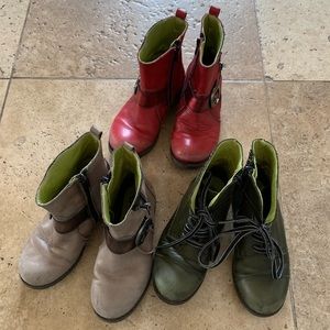 Vguc Maria Leon Lot boots red brown green size 10